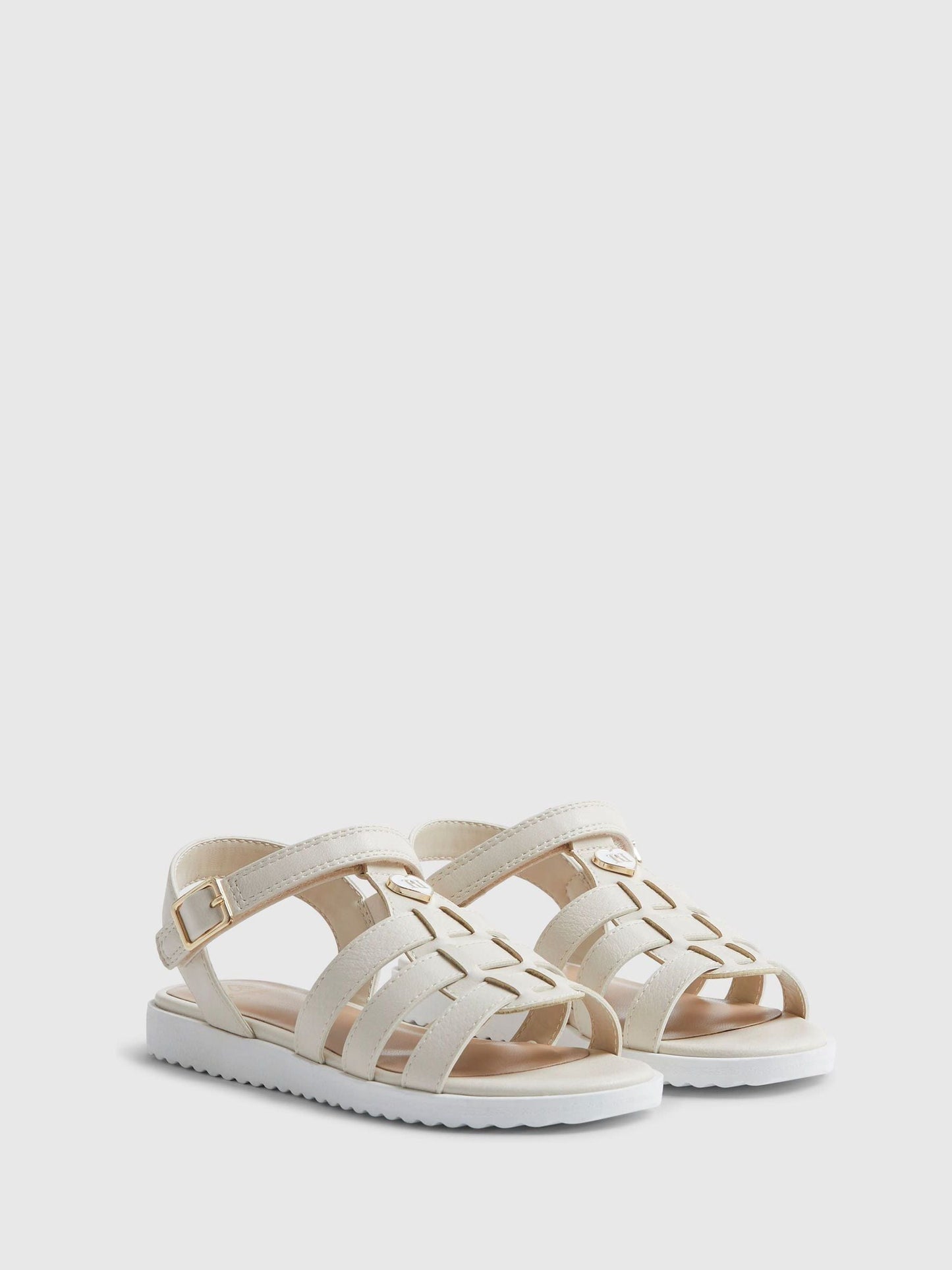 River Island Cream Heart Plait Flat Sandals image 2