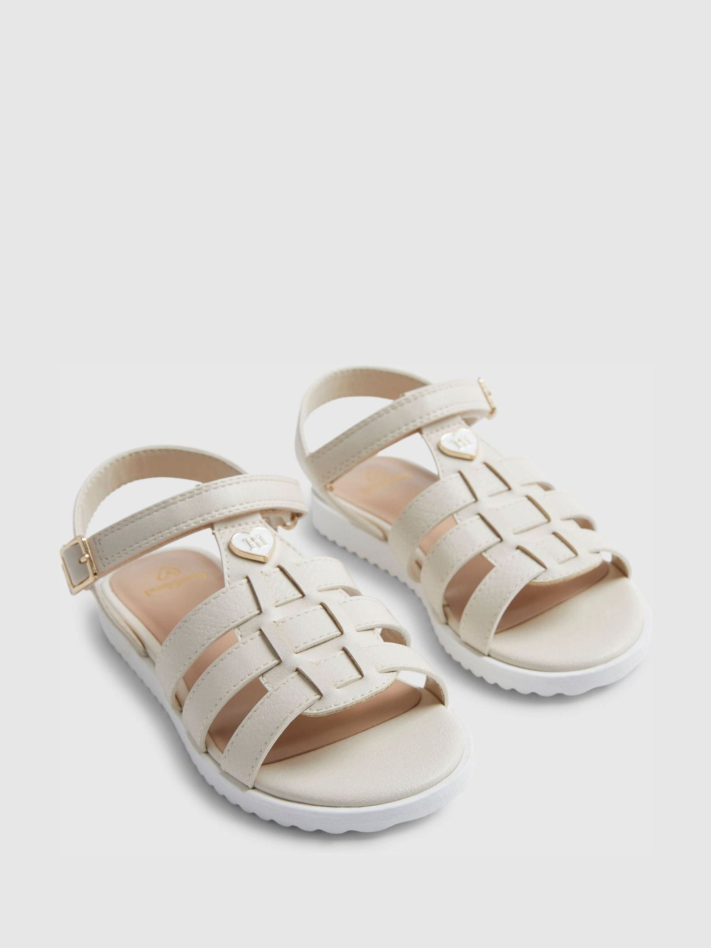 River Island Cream Heart Plait Flat Sandals image 3