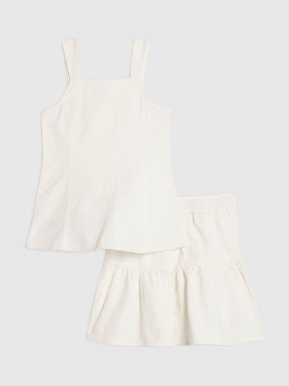 Dsiney Kidz - River Island White Pearl Waistcoat & Skirt Set image 2