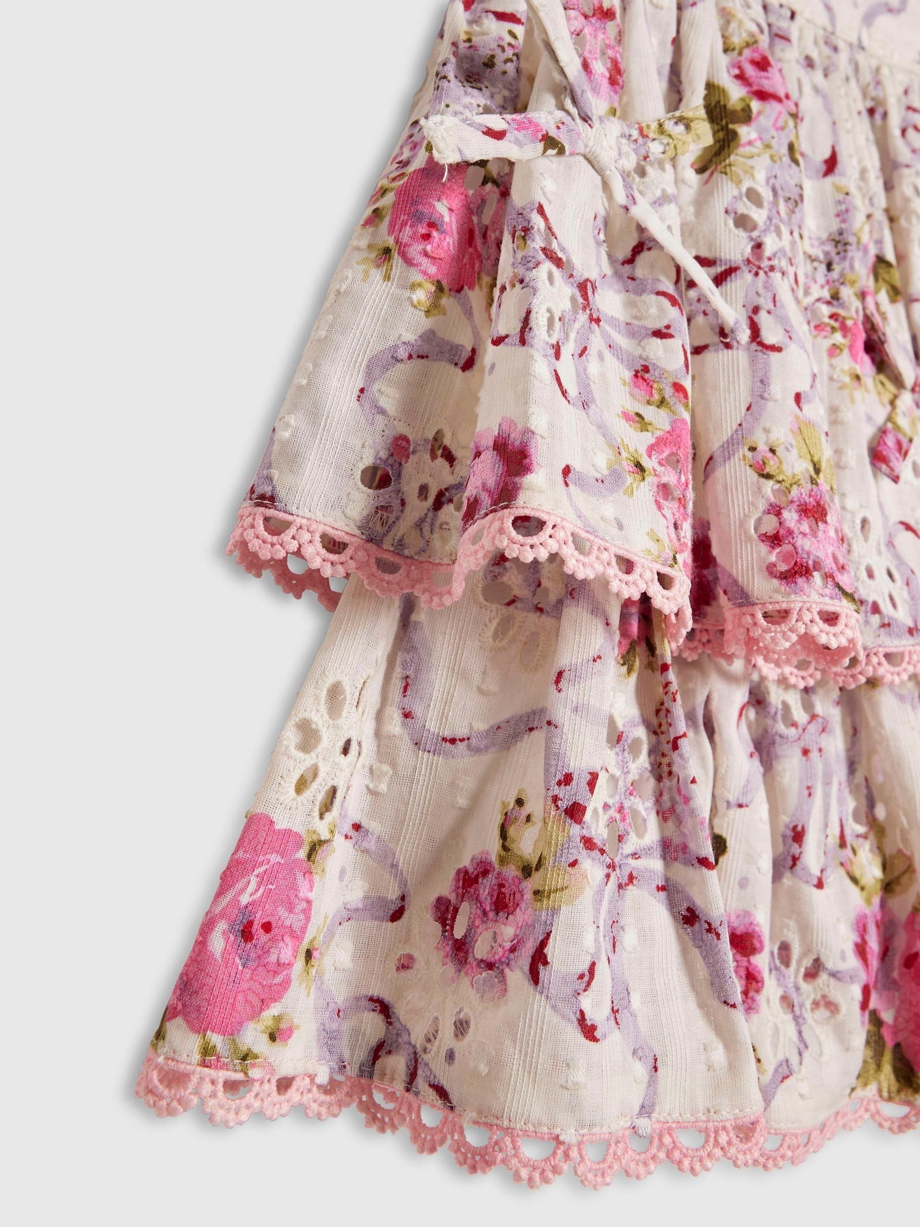 Dsiney Kidz - River Island Cream Cabbages & Roses Frill Top & Skirt Set image 6