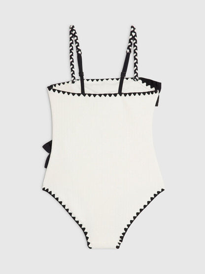 Dsiney Kidz - River Island White Mono Ruffle Swimsuit image 2
