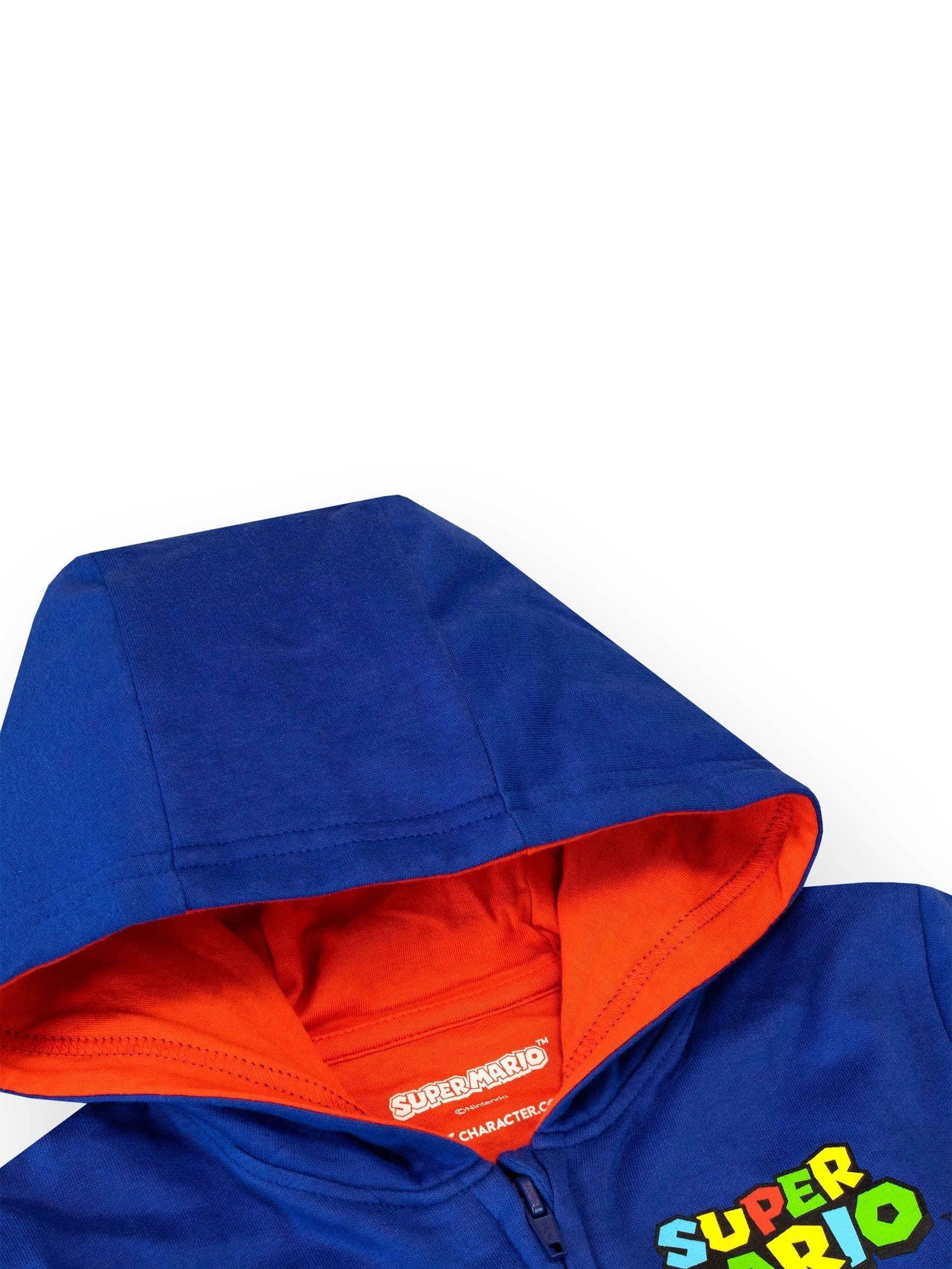 Dsiney Kidz - Character Blue Super Mario Zip Up 100% Cotton Hoodie image 3