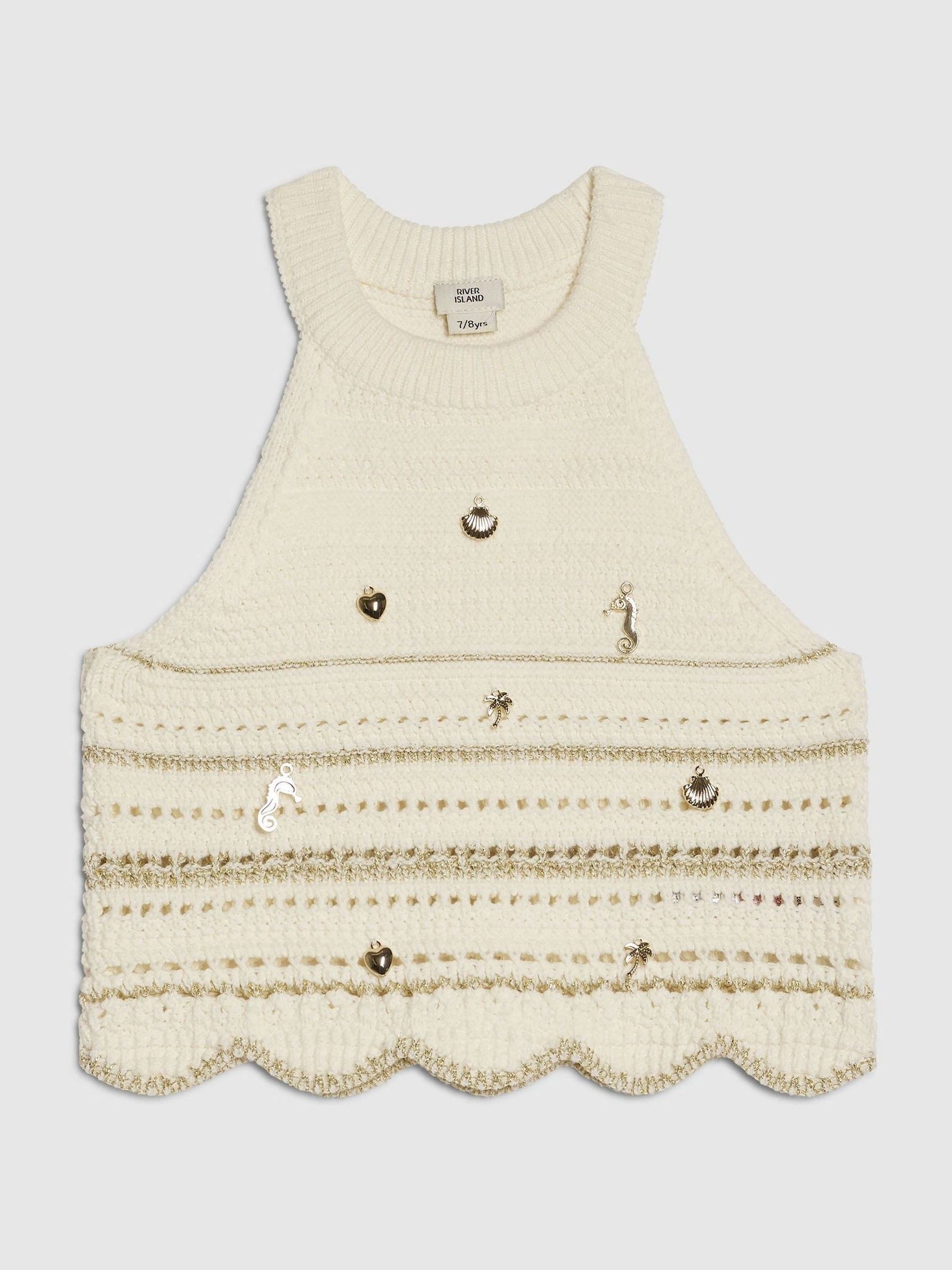 Dsiney Kidz - River Island Cream Charm Crochet Top image 3