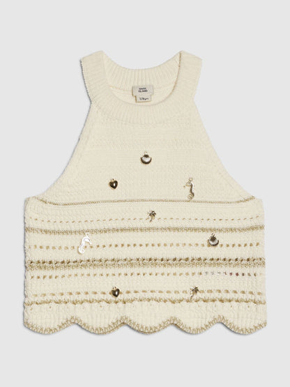 Dsiney Kidz - River Island Cream Charm Crochet Top image 3