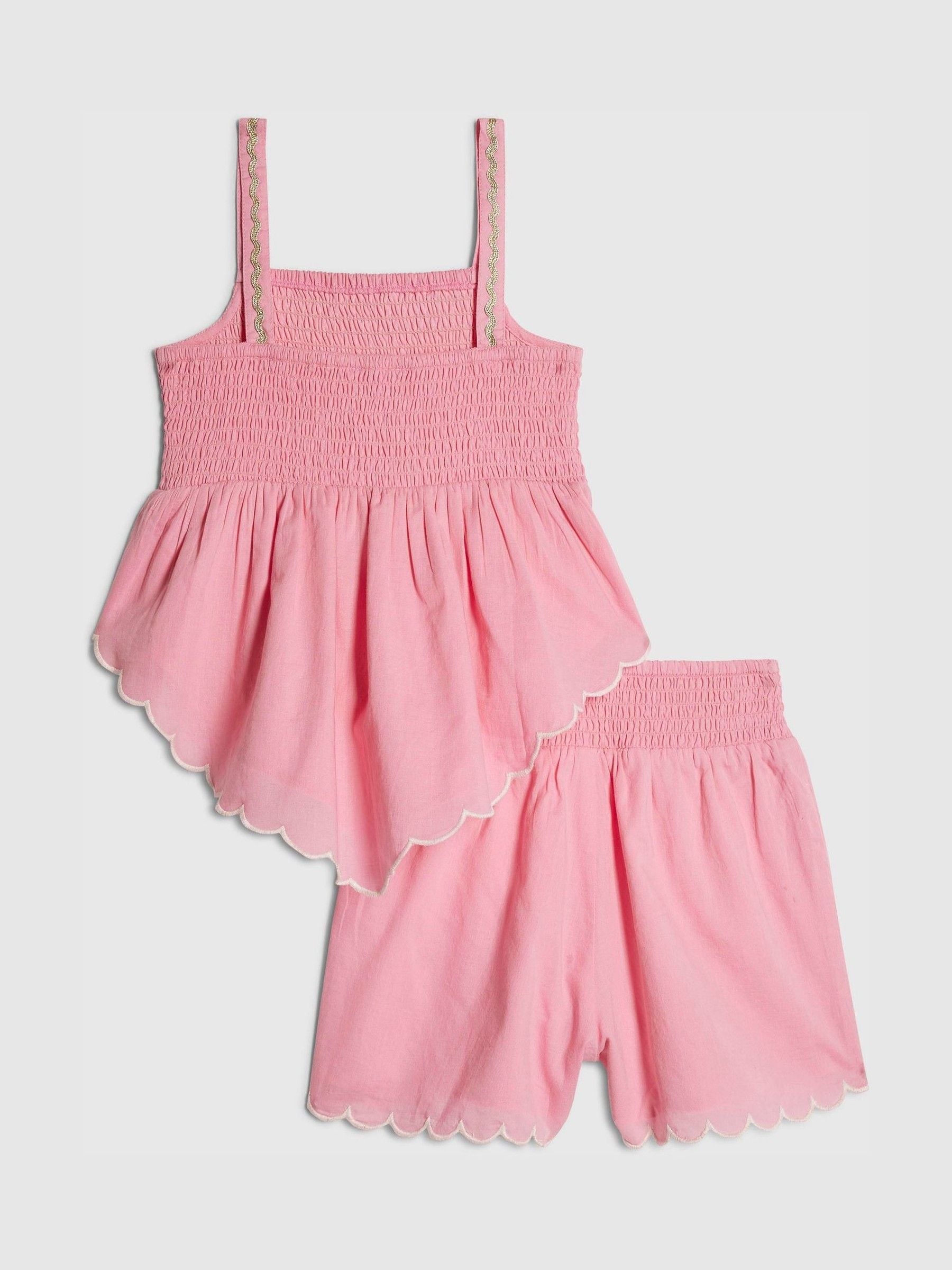 Dsiney Kidz - River Island Pink Embelished Hanky Hem Top & Skirt Set image 2