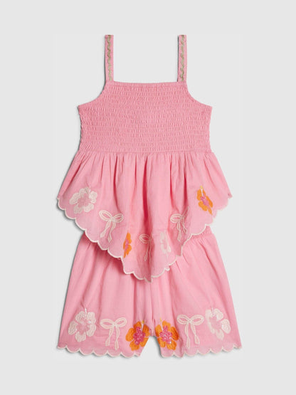 Dsiney Kidz - River Island Pink Embelished Hanky Hem Top & Skirt Set image 3
