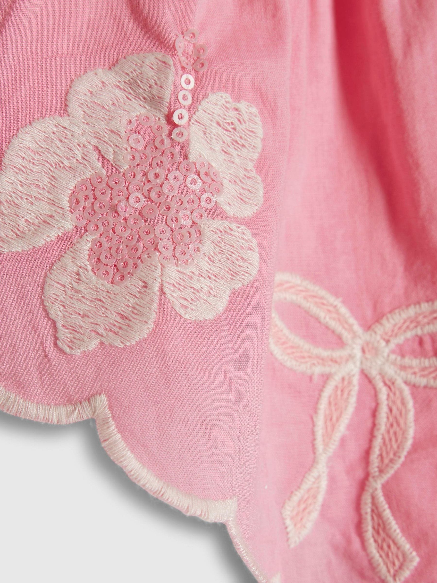 Dsiney Kidz - River Island Pink Embelished Hanky Hem Top & Skirt Set image 4