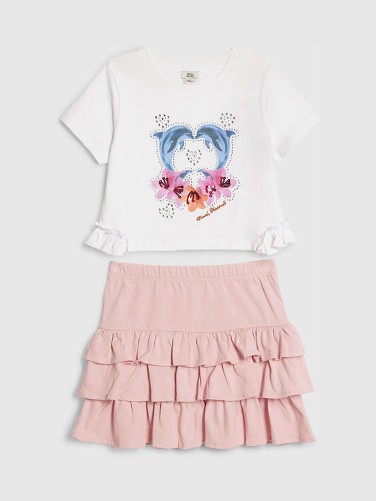Dsiney Kidz - River Island White Dolphin Top & Rara Skirt Set image 1