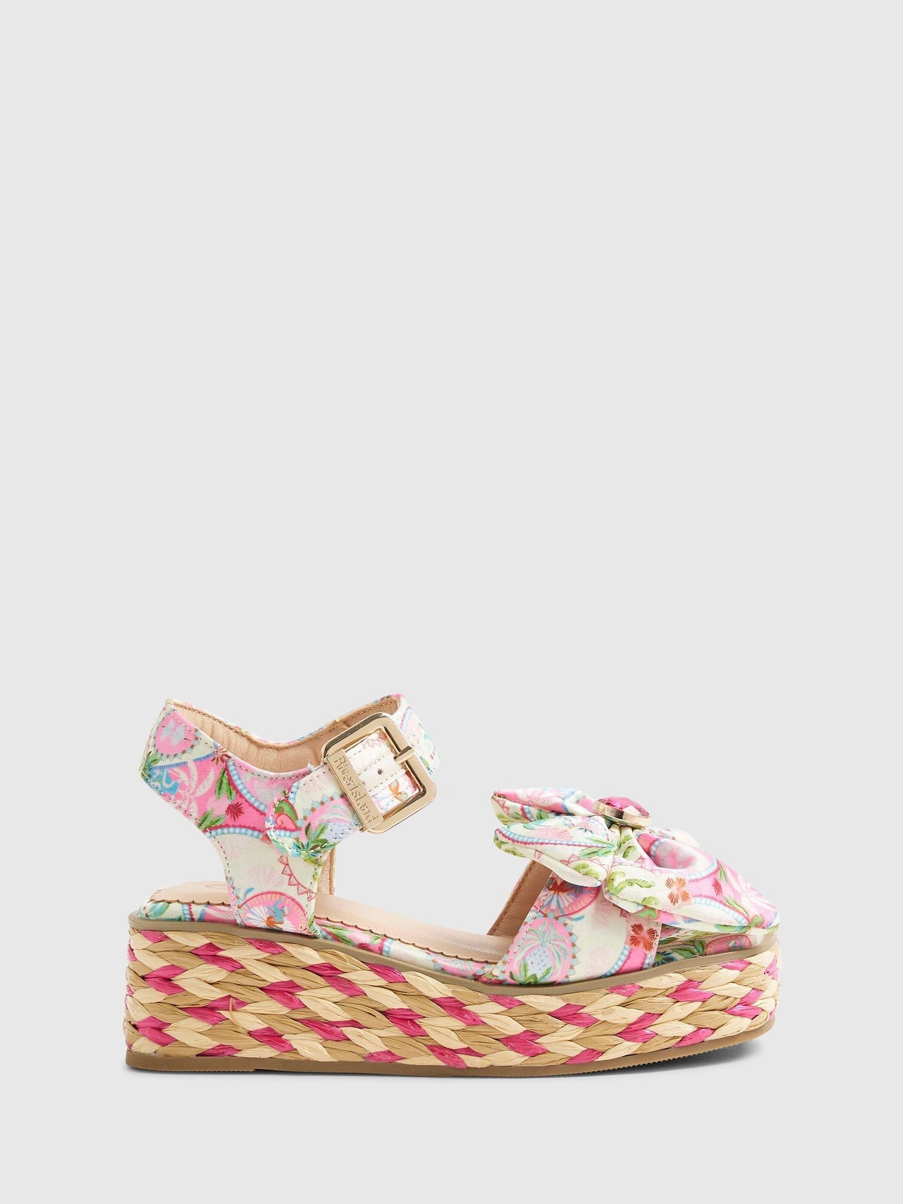 River Island Pink Wedge Sandals image 1