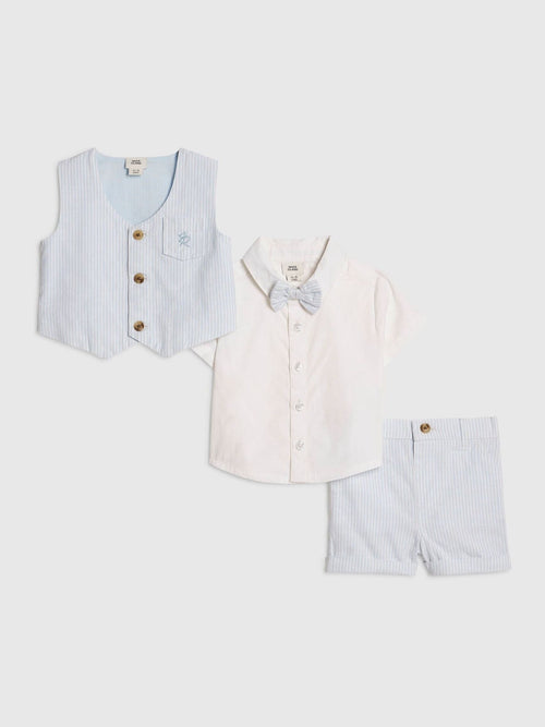 Dsiney Kidz - River Island Blue Shirt Waistcoat And Shorts Set image 1