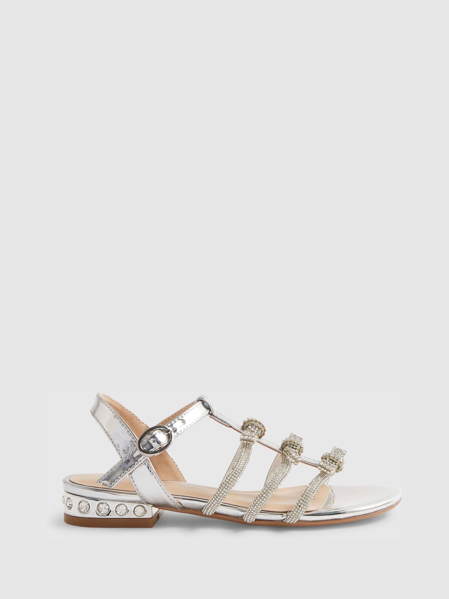 River Island Silver Diamonte Sandals image 1