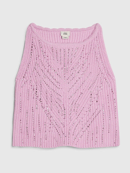Dsiney Kidz - River Island Purple Diamonte Crochet Top image 1