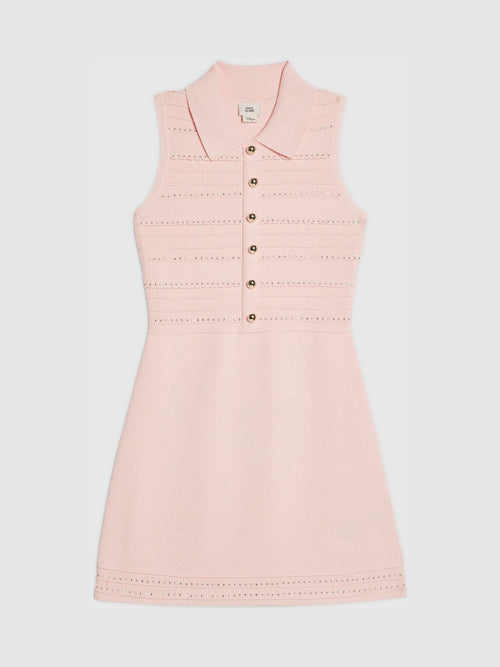 Dsiney Kidz - River Island Pink Diamonte Knitted Dress image 1