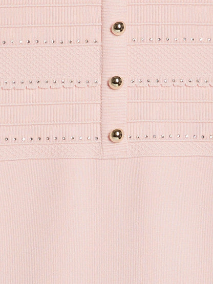 River Island Pink Diamonte Knitted Dress image 3