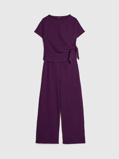 Dsiney Kidz - River Island Purple Knot T-Shirt & Wide Leg Trousers Set image 3
