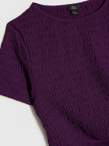Dsiney Kidz - River Island Purple Knot T-Shirt & Wide Leg Trousers Set image 4