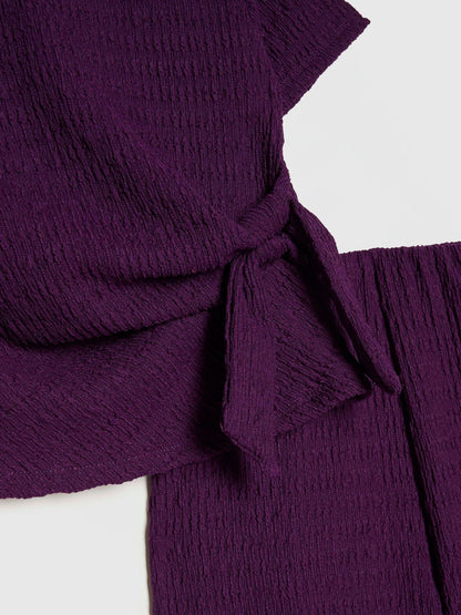 Dsiney Kidz - River Island Purple Knot T-Shirt & Wide Leg Trousers Set image 5