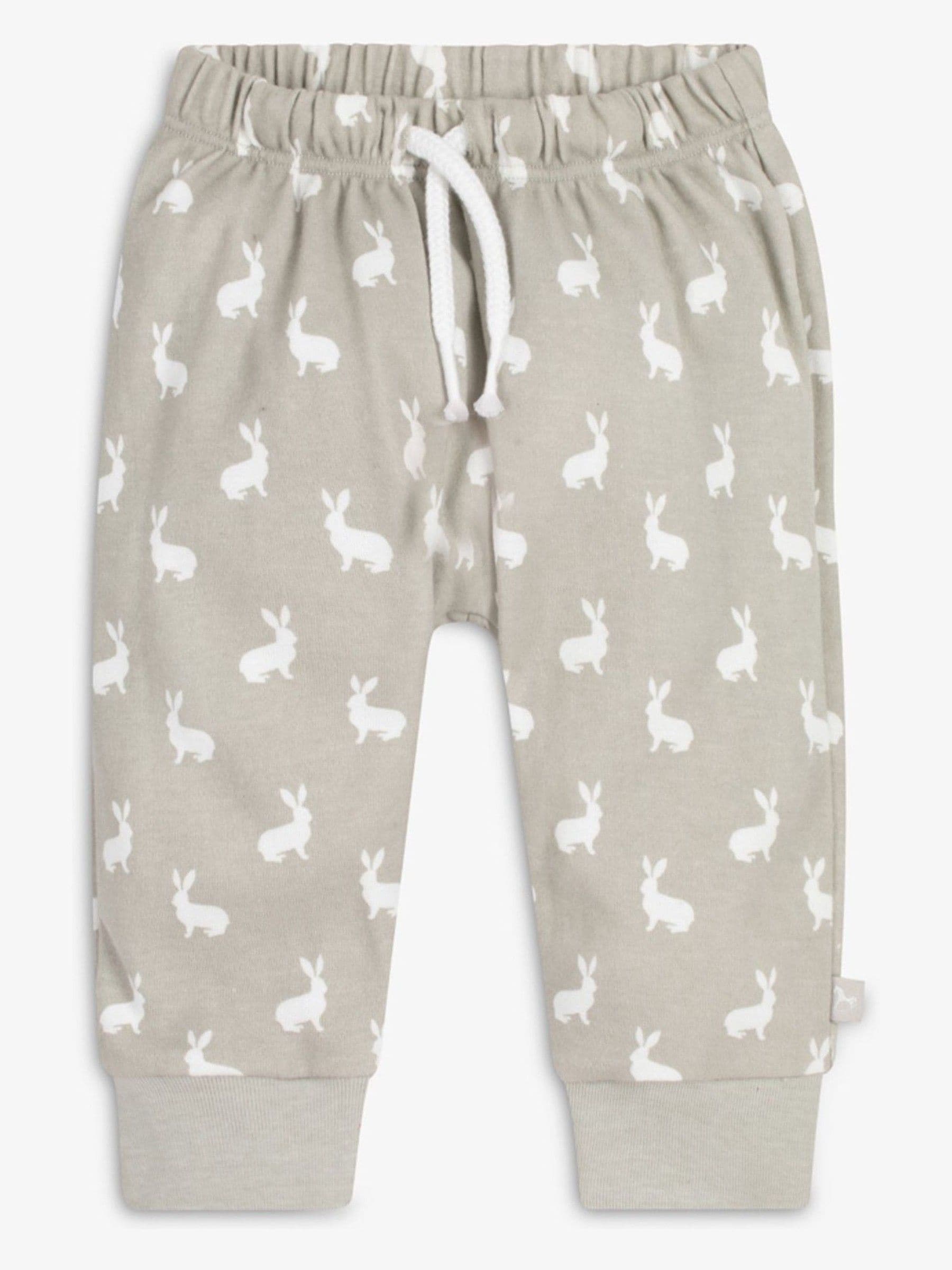 The Little Tailor Grey 2 Piece Jersey Bunny Print 100% Cotton Gift Set image 5