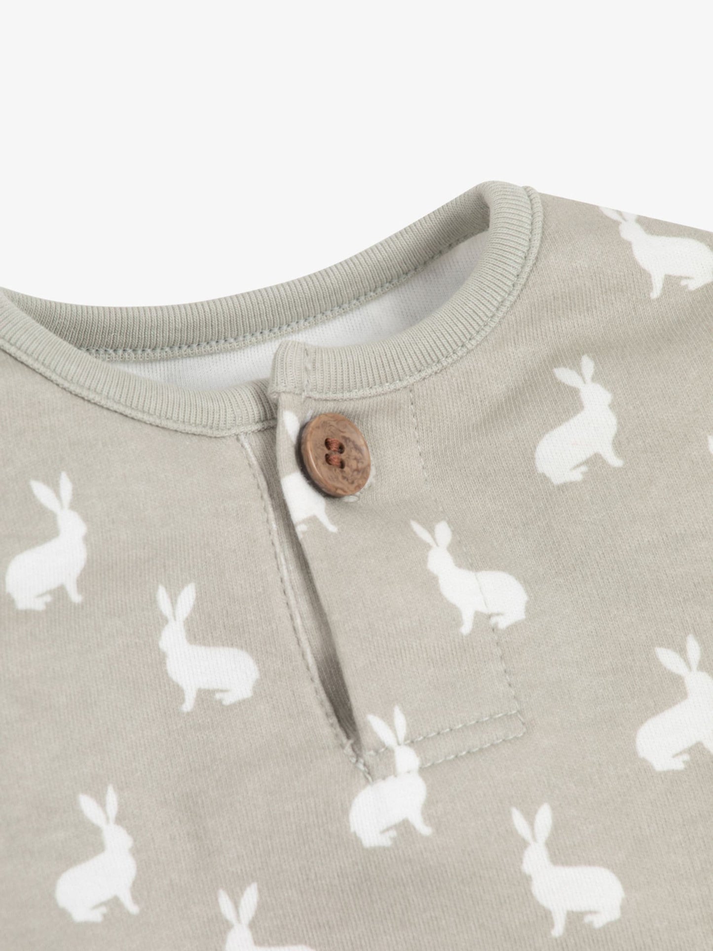 The Little Tailor Grey 2 Piece Jersey Bunny Print 100% Cotton Gift Set image 6
