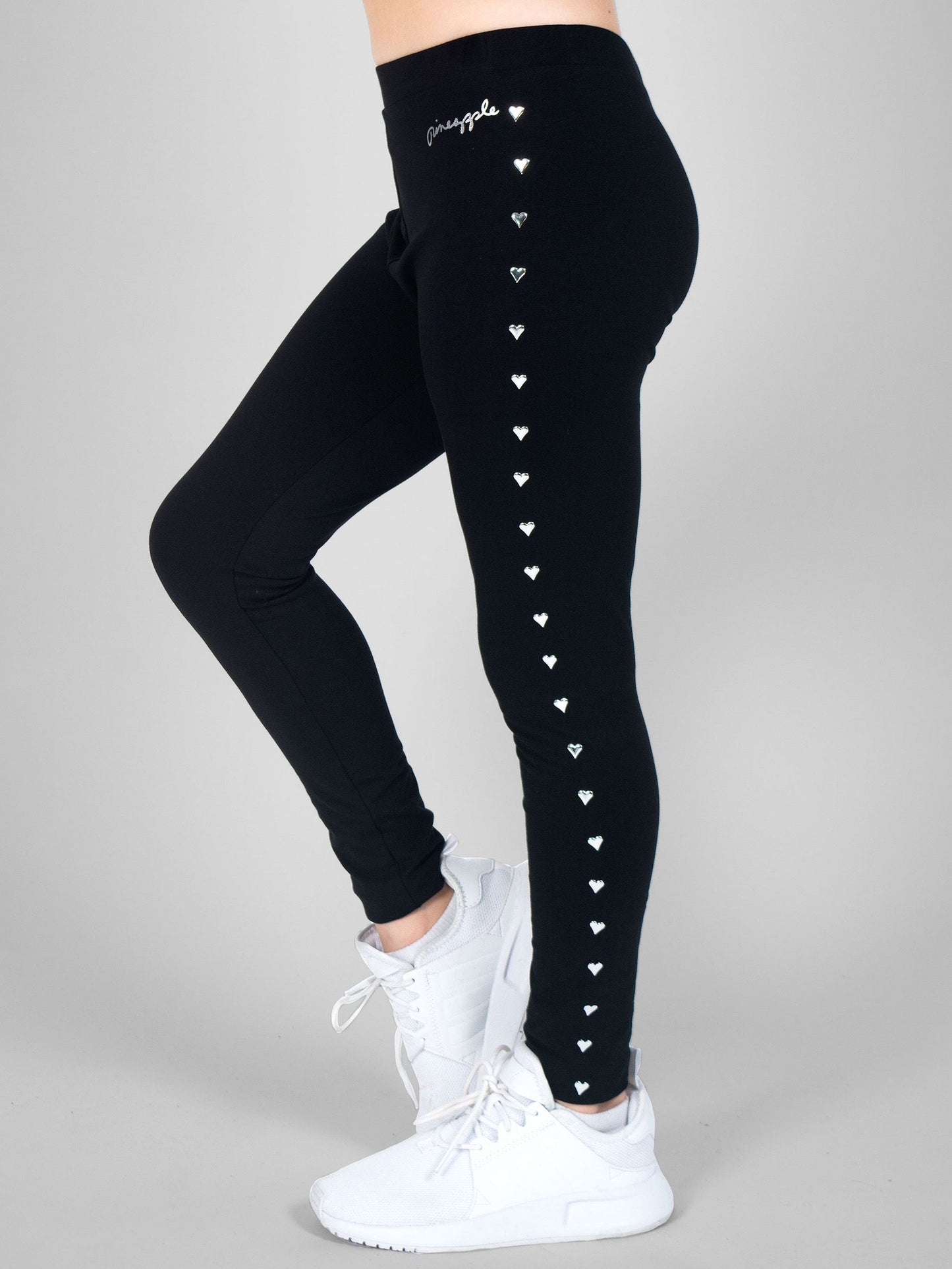 Pineapple Black Heart Stud Leggings image 1