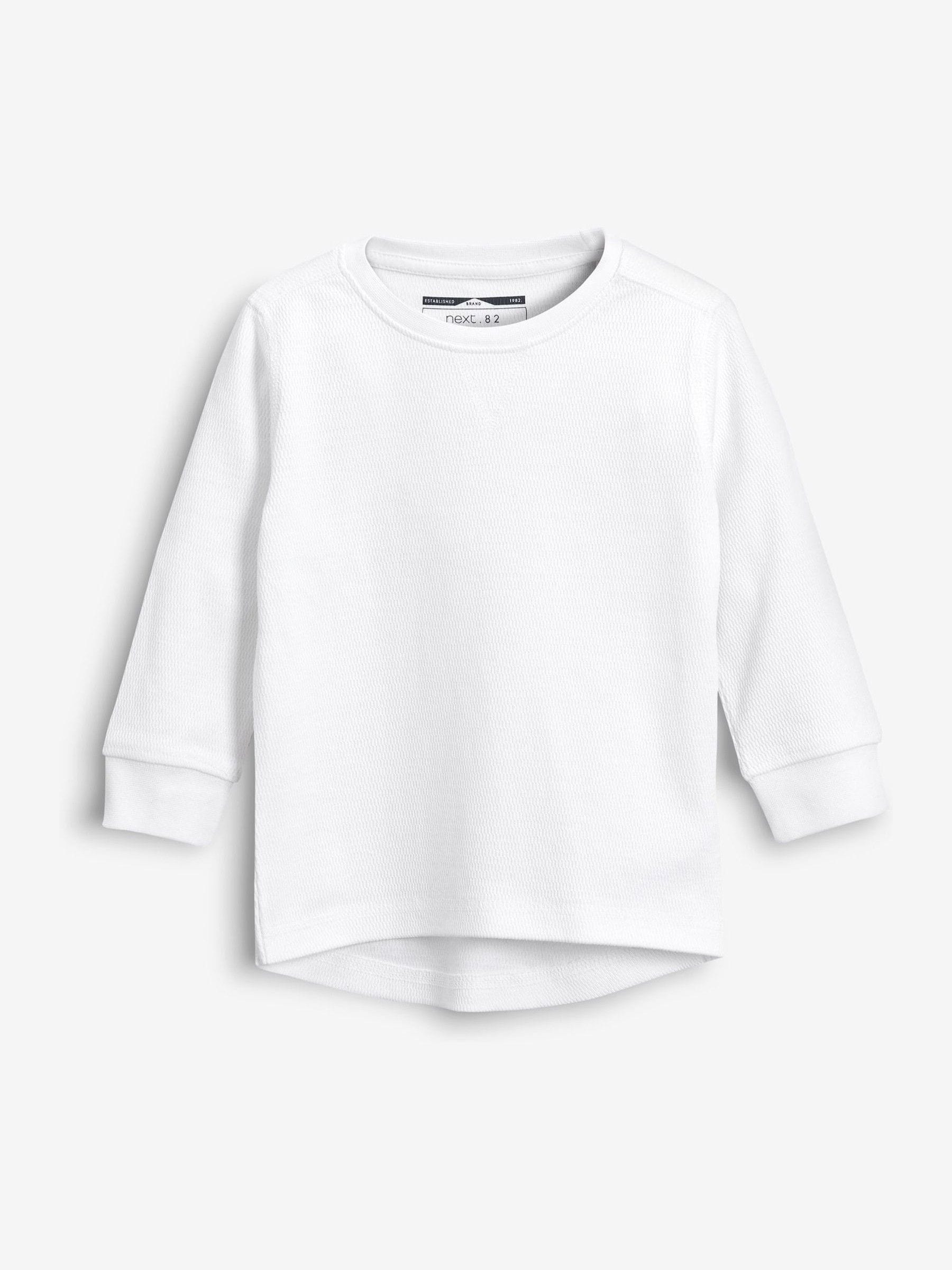 Dsiney Kidz - Black/White Long Sleeve Textured T-Shirts 3 Pack (3mths-7yrs) image 3