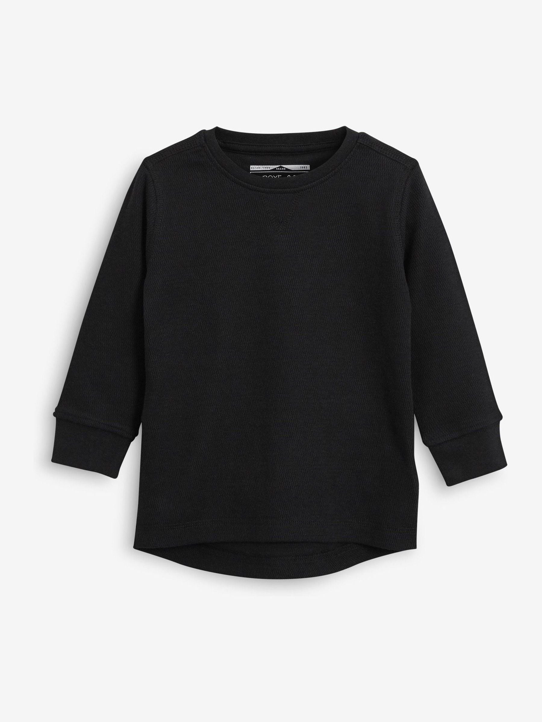 Dsiney Kidz - Black/White Long Sleeve Textured T-Shirts 3 Pack (3mths-7yrs) image 4