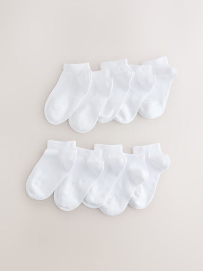 White Cotton Rich Trainer Socks 10 Pack - image 1