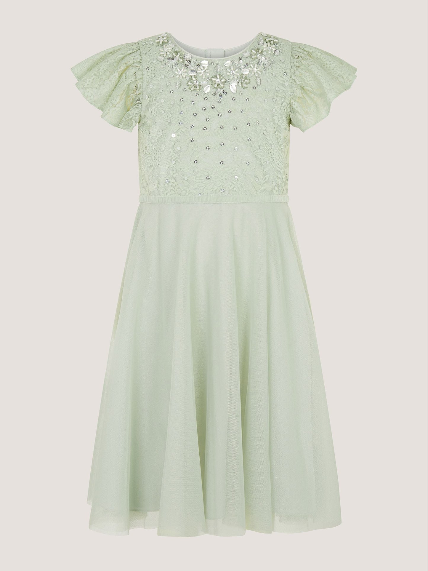 Dsiney Kidz - Monsoon Green Keisa Embellished Lace Party Dress image 2