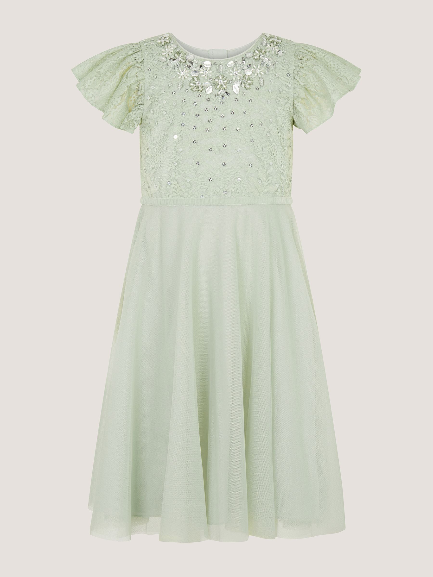 Dsiney Kidz - Monsoon Green Keisa Embellished Lace Party Dress image 2