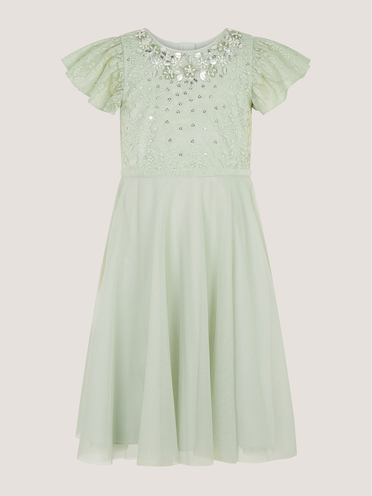 Dsiney Kidz - Monsoon Green Keisa Embellished Lace Party Dress image 2