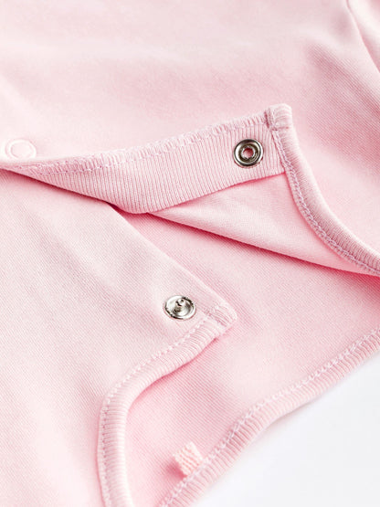 Pink/White 5 Pack Baby Sleepsuits (0-2yrs) image 6