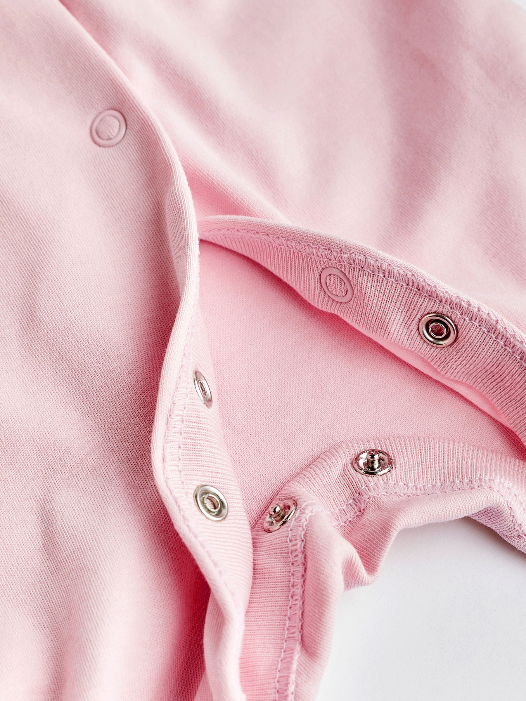 Pink/White 5 Pack Baby Sleepsuits (0-2yrs) image 7