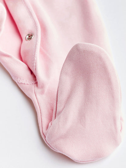 Pink/White 5 Pack Baby Sleepsuits (0-2yrs) image 8