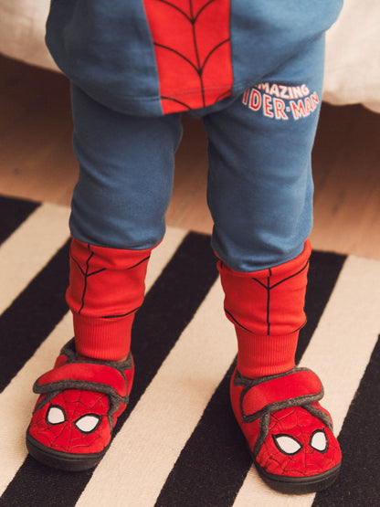 Red Spiderman Marvel Touch Fastening Cupsole Print Slippers image 5