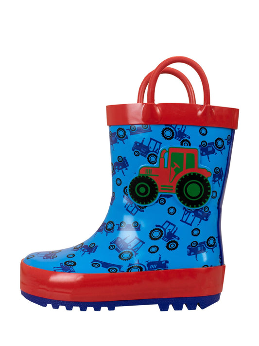 Harry Bear Purple Tractor Printed Wellies image 1