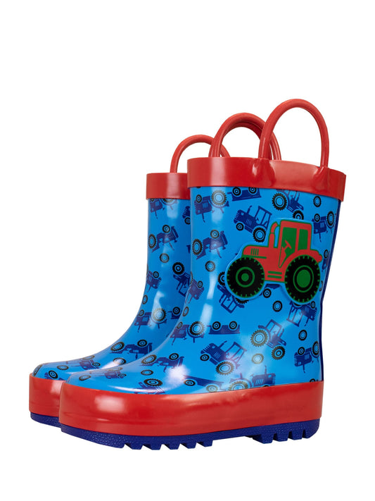 Harry Bear Purple Tractor Printed Wellies image 2