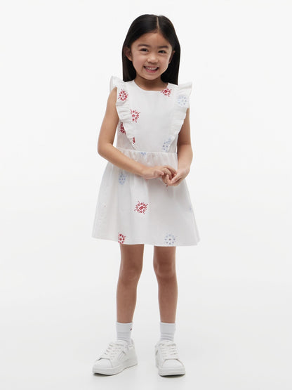 Dsiney Kidz - Tommy Hilfiger White Broderie Anglaise Frill Sleeveless Dress image 1