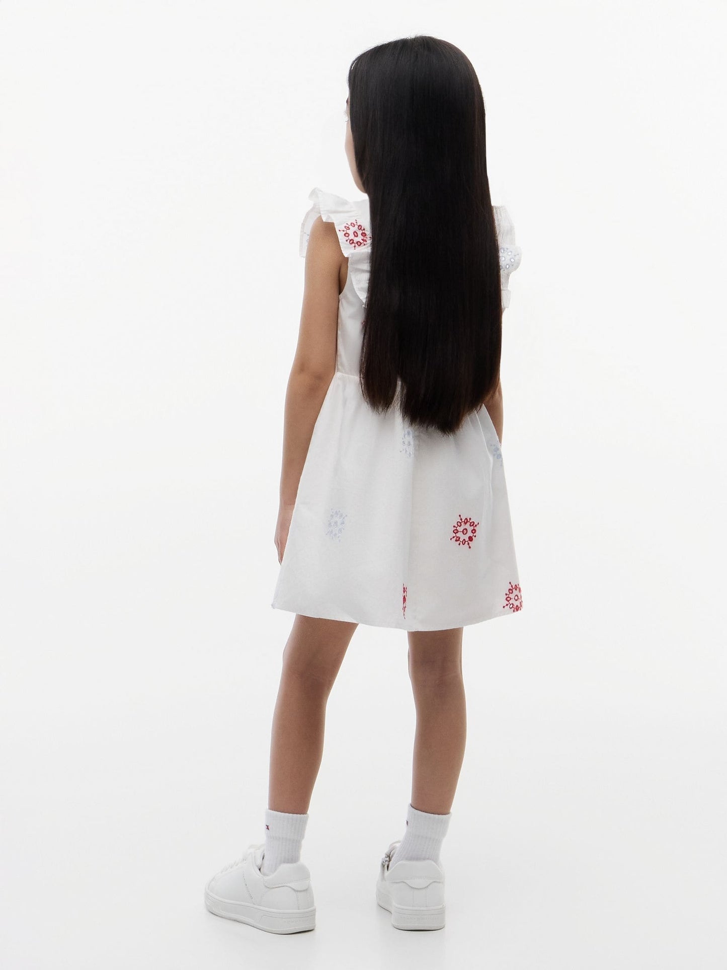 Dsiney Kidz - Tommy Hilfiger White Broderie Anglaise Frill Sleeveless Dress image 2