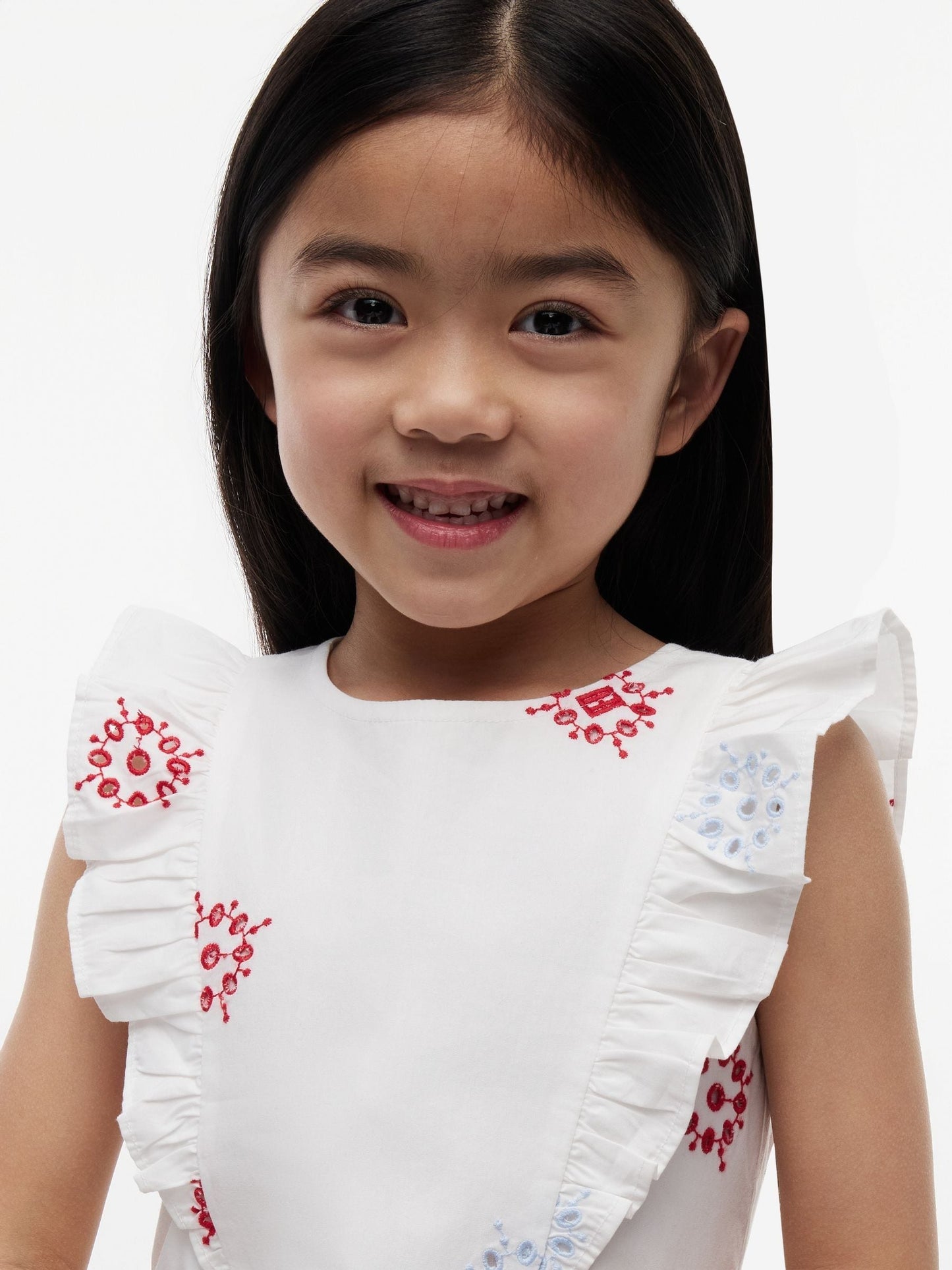 Dsiney Kidz - Tommy Hilfiger White Broderie Anglaise Frill Sleeveless Dress image 4