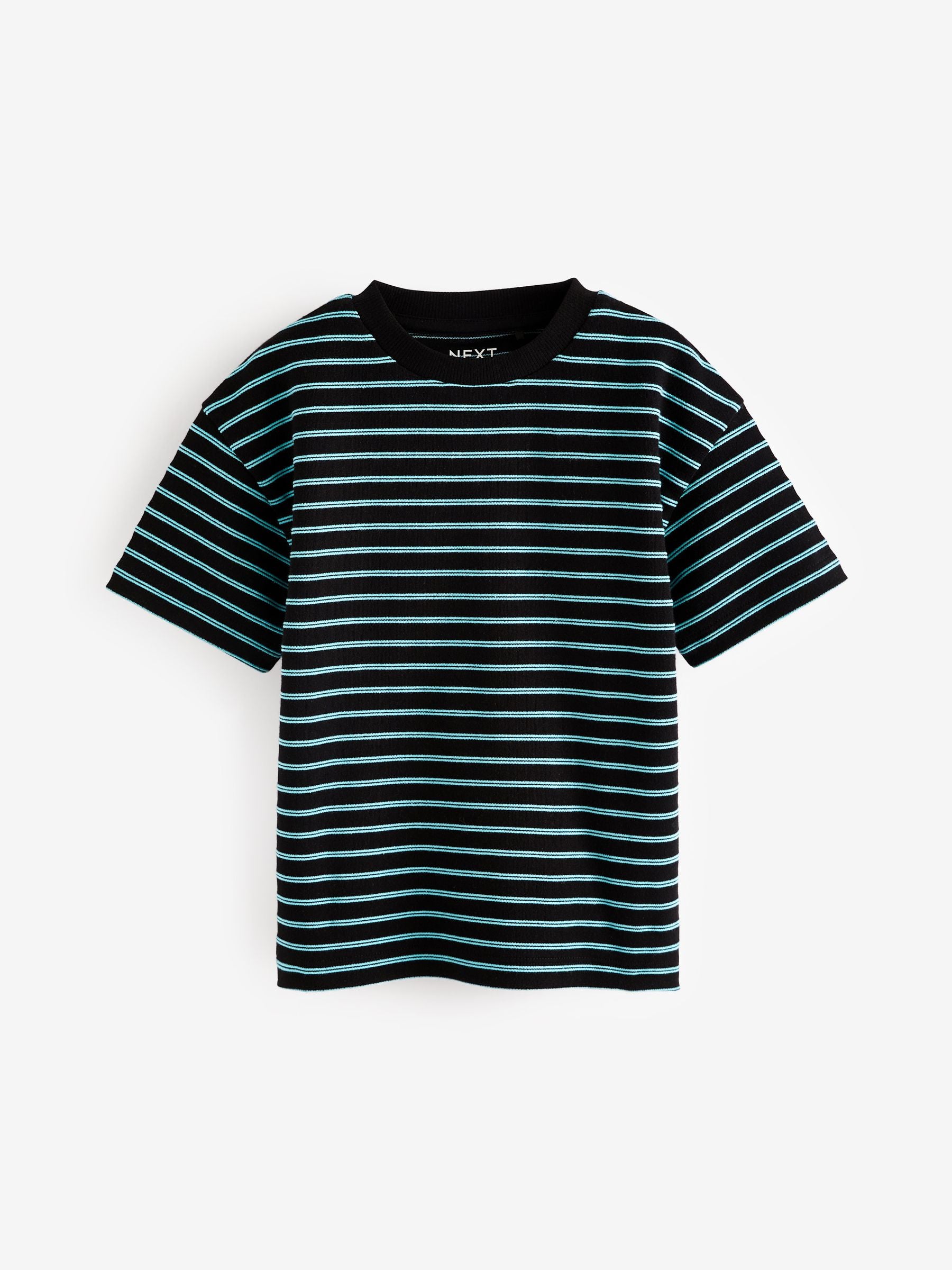 Blue Stripe Relaxed Fit Short Sleeve T-Shirts 5 Pack (3mths-7yrs) image 3