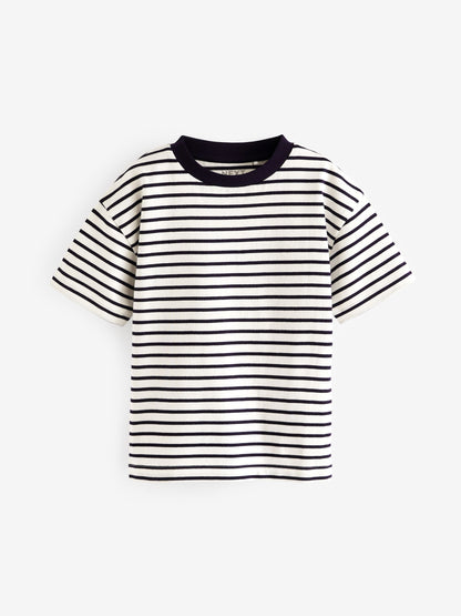 Blue Stripe Relaxed Fit Short Sleeve T-Shirts 5 Pack (3mths-7yrs) image 4