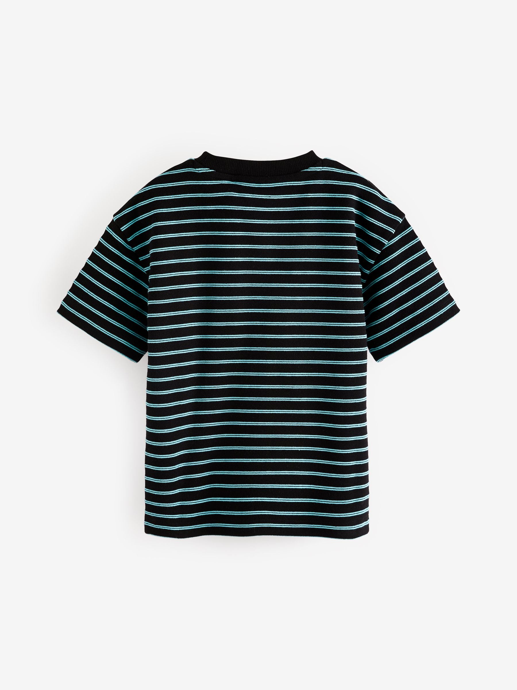Blue Stripe Relaxed Fit Short Sleeve T-Shirts 5 Pack (3mths-7yrs) image 6