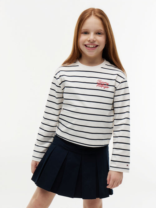 Tommy Hilfiger White Rope Logo Relaxed Long Sleeve T-Shirt image 1