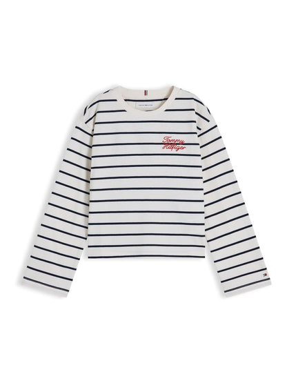 Tommy Hilfiger White Rope Logo Relaxed Long Sleeve T-Shirt image 5