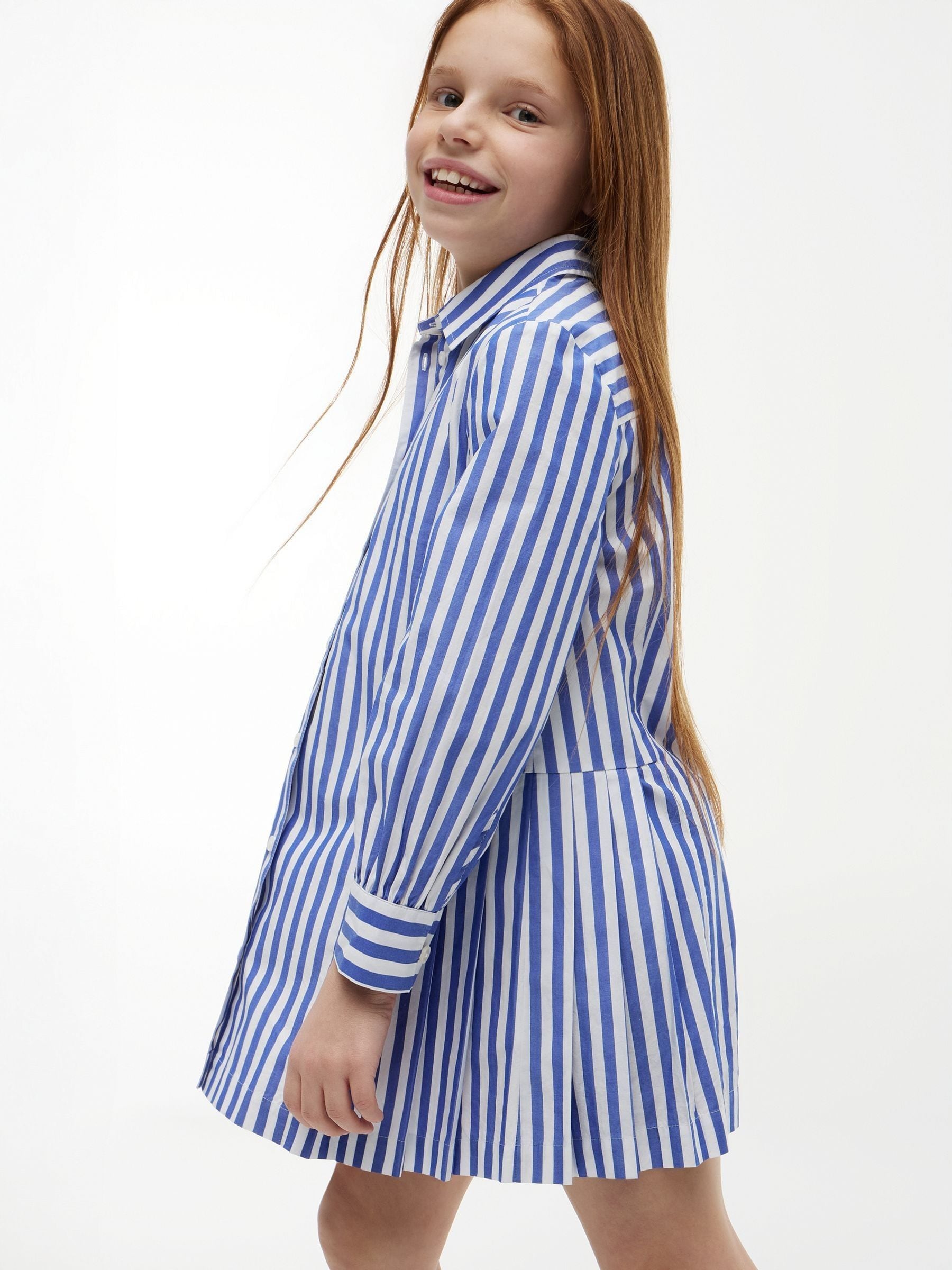 Dsiney Kidz - Tommy Hilfiger Blue Essential Pleated Shirt Dress image 3