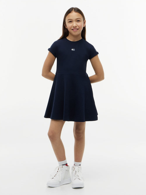 Dsiney Kidz - Tommy Hilfiger Navy Blue Tonal Flag Logo Skater Dress image 1