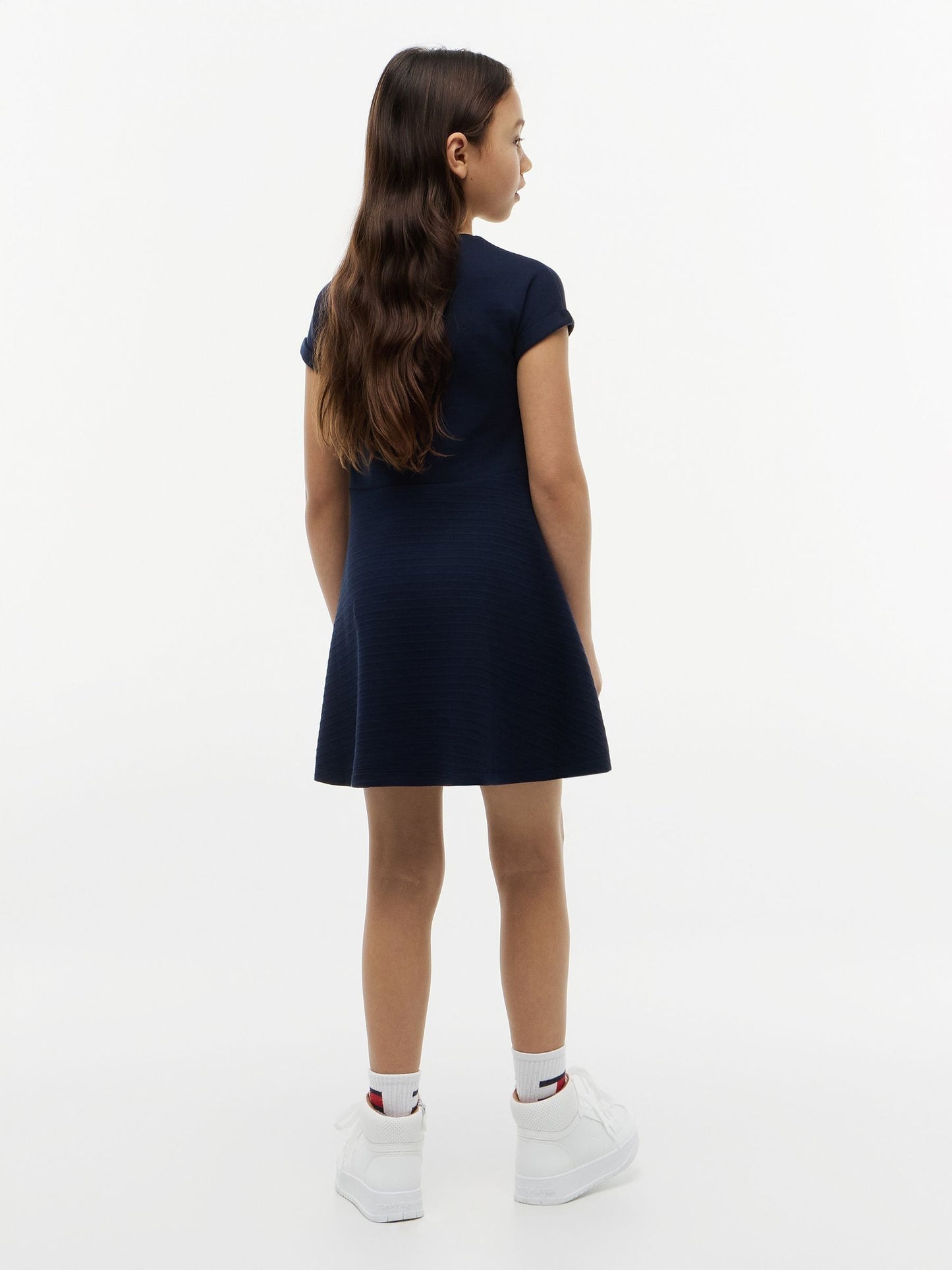Tommy Hilfiger Navy Blue Tonal Flag Logo Skater Dress image 2