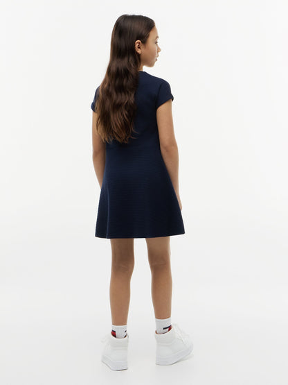 Tommy Hilfiger Navy Blue Tonal Flag Logo Skater Dress image 2