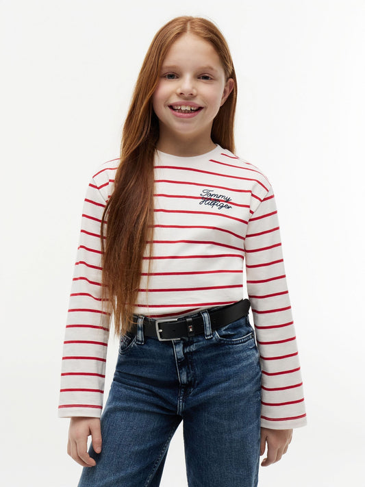 Tommy Hilfiger Red Rope Logo Relaxed Long Sleeve T-Shirt image 1