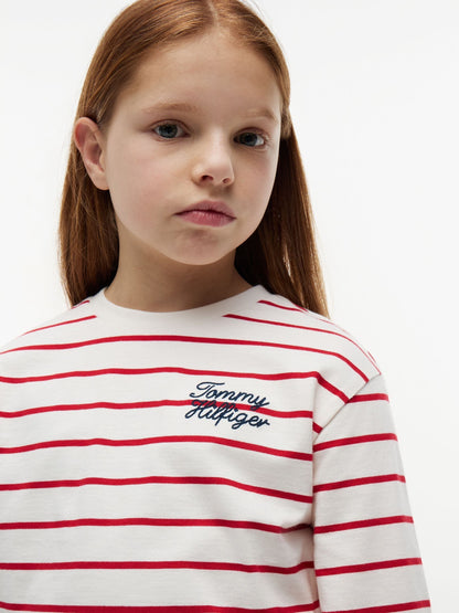 Tommy Hilfiger Red Rope Logo Relaxed Long Sleeve T-Shirt image 4